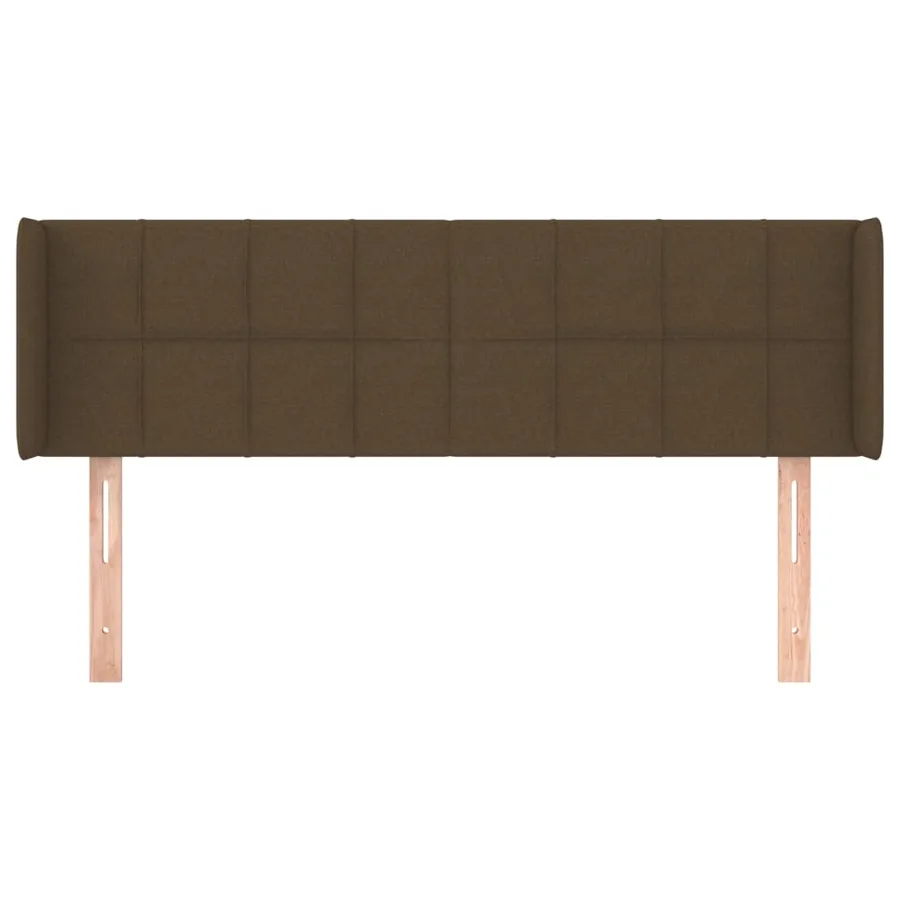 Tête de lit avec oreilles Marron Foncé 147x16x78/88 cm Tissu - 3
