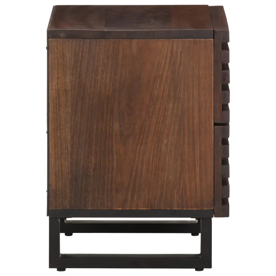 Table de chevet 40x34x46 cm bois de manguier massif - 4