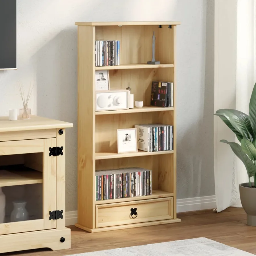 Armoire à CD Corona 52x17,5x103 cm bois de pin massif - 3