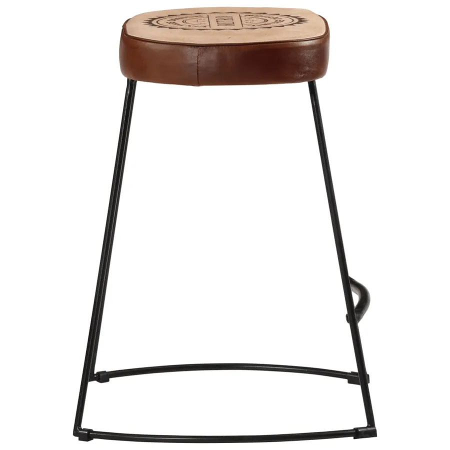 Tabourets de bar lot de 2 marron foncé 40x29,5x53 cm - 4