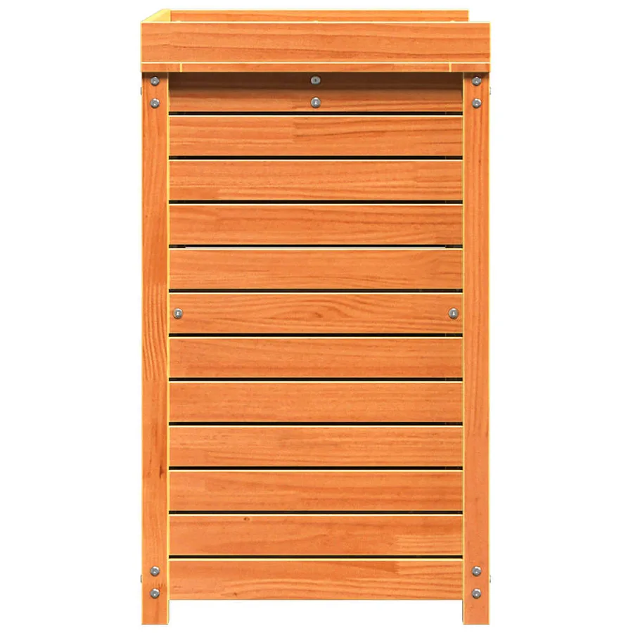 Table de rempotage avec étagères marron bois massif de pin - 6