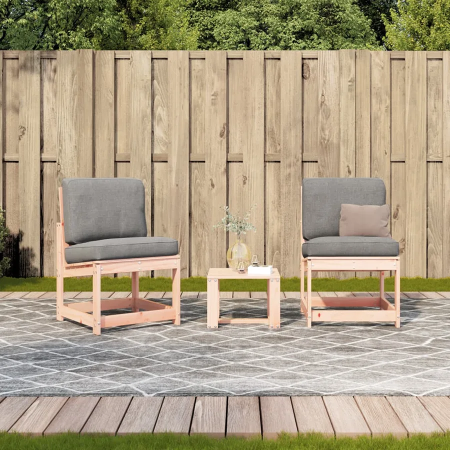 Salon de jardin 3 pcs bois massif douglas - 3