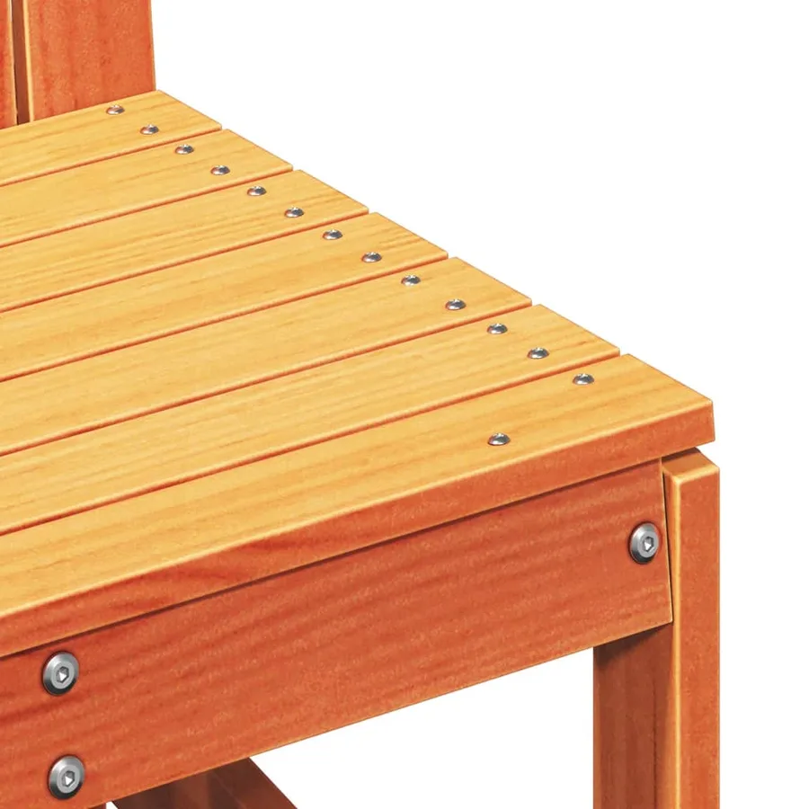 Salon de jardin 3 pcs cire marron bois de pin massif - 8
