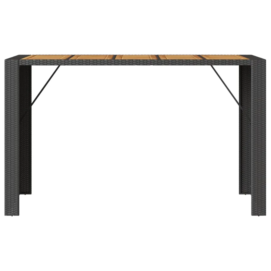 Table de bar de jardin et dessus en bois acacia résine tressée - 5