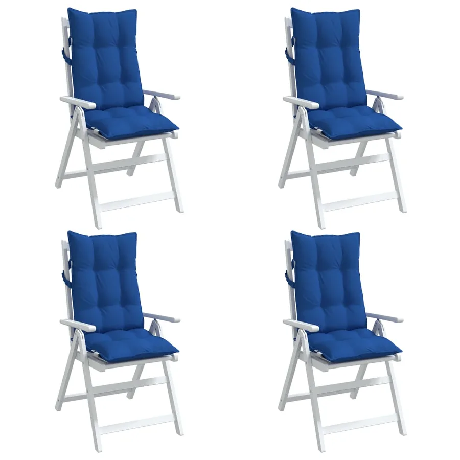 Coussins de chaise à dossier haut lot de 4 bleu royal - 4