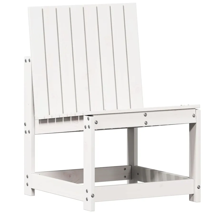 Salon de jardin 3 pcs blanc bois massif de pin - 4