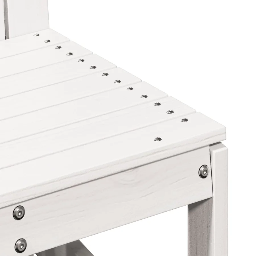 Salon de jardin 3 pcs blanc bois massif de pin - 8