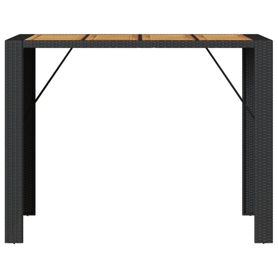 Table de bar de jardin et dessus en bois acacia résine tressée - 5