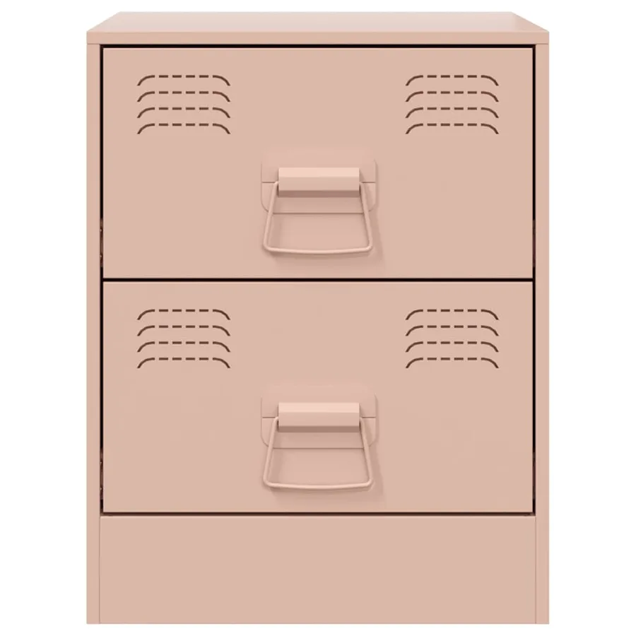 Tables de chevet 2 pcs rose 34,5x39x44 cm acier - 5