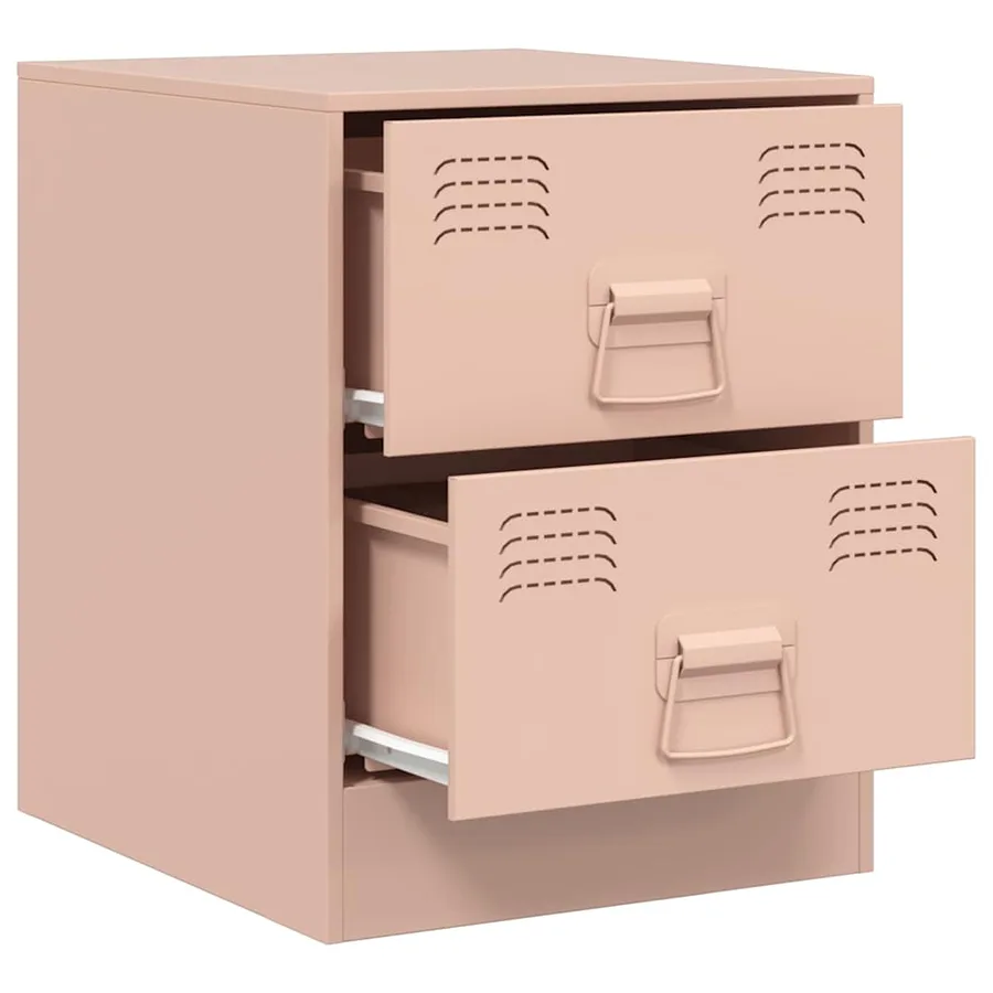 Tables de chevet 2 pcs rose 34,5x39x44 cm acier - 7