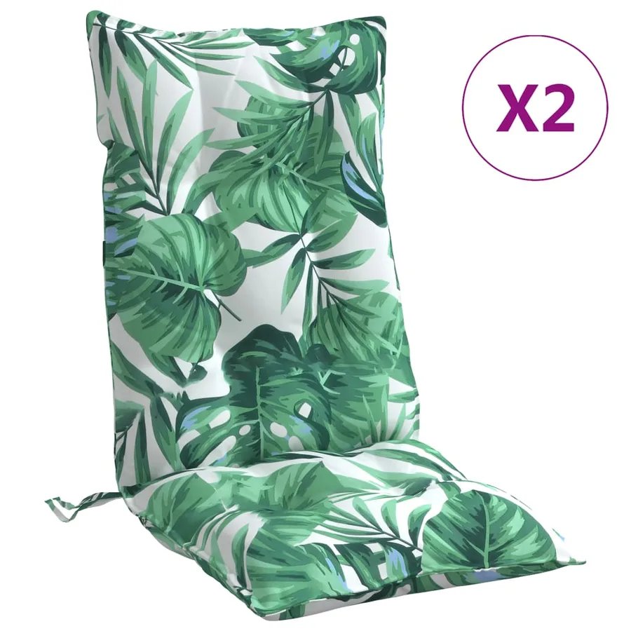 Coussins de chaise à dossier haut lot de 2 modèle de feuille - 2