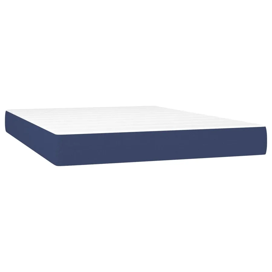 Sommier à lattes de lit matelas et LED Bleu 140x190 cm Tissu - 6