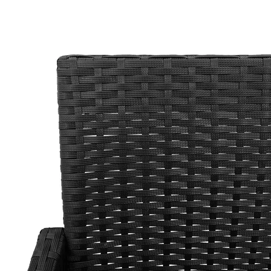 Tabourets de bar de jardin lot de 2 noir résine tressée - 9