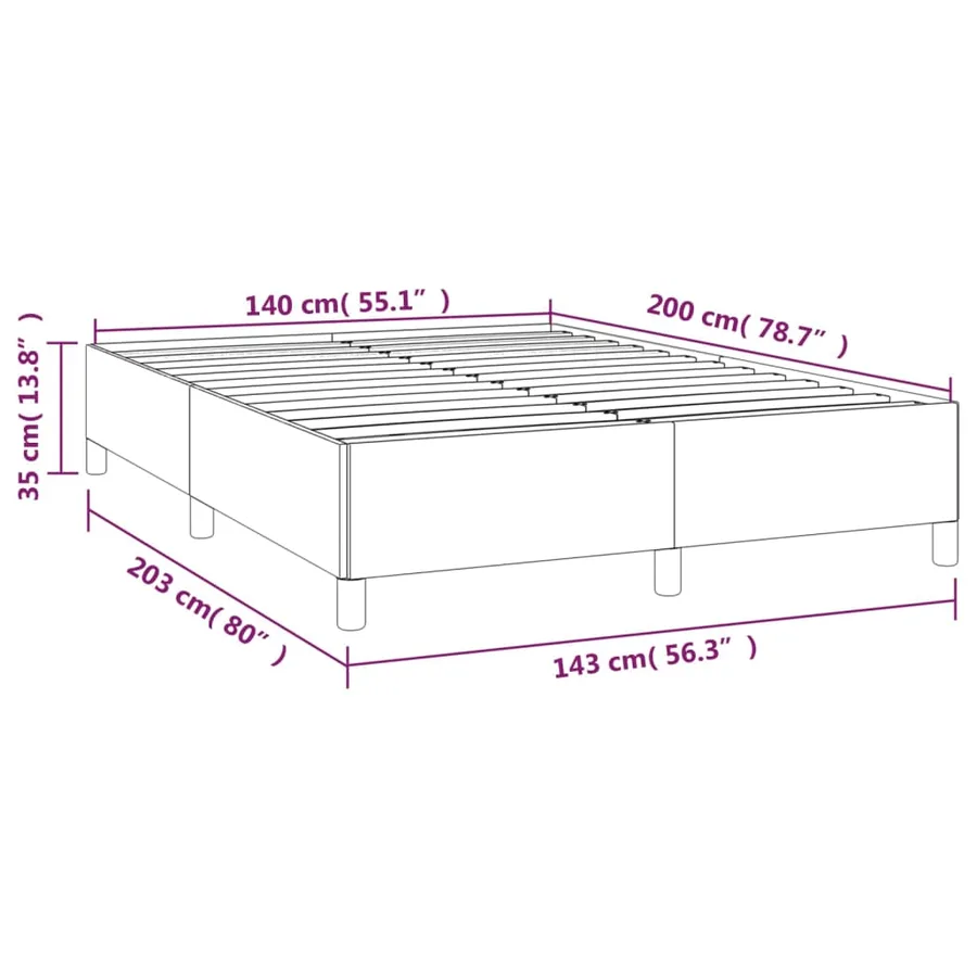 Sommier à lattes de lit avec matelas Bleu 140x200 cm Tissu - 10