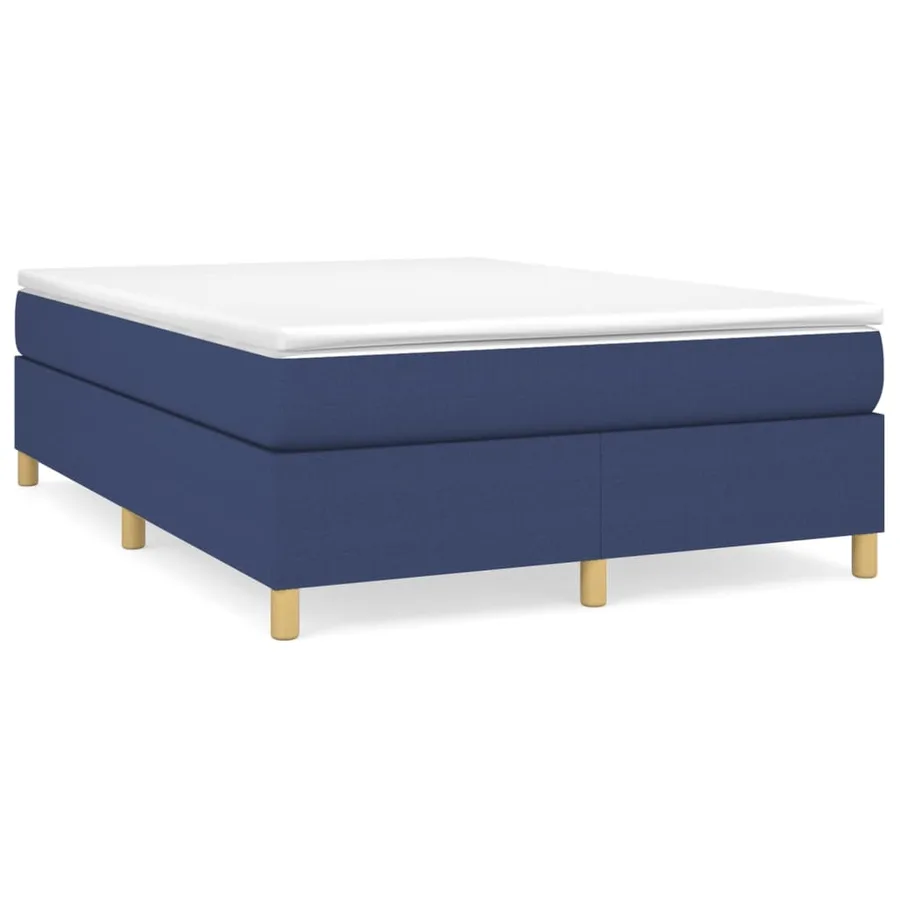 Sommier à lattes de lit avec matelas Bleu 140x200 cm Tissu - 2