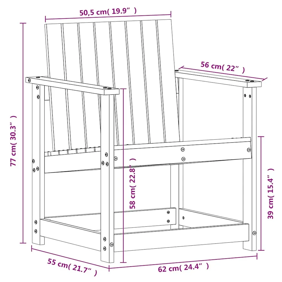 Salon de jardin 3 pcs cire marron bois de pin massif - 10