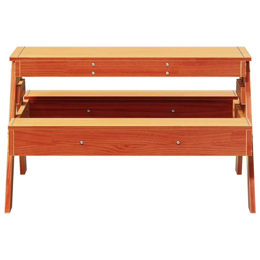 Table de pique-nique pour enfants cire marron bois massif pin - 4