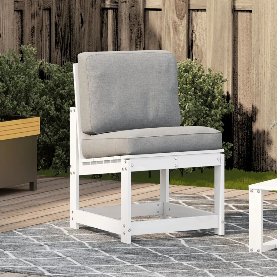 Chaise de jardin blanc 50,5x55x77 cm bois de pin massif - 3
