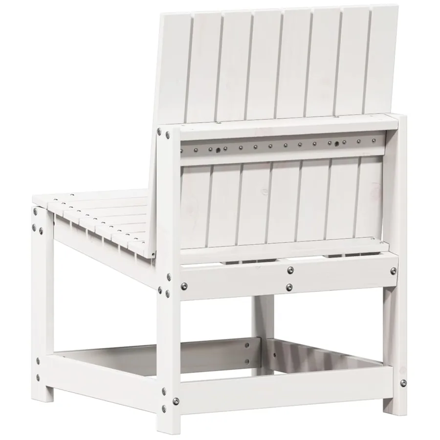 Chaise de jardin blanc 50,5x55x77 cm bois de pin massif - 6