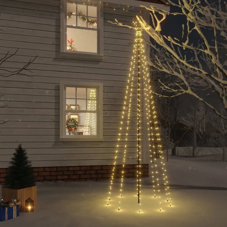 Sapin de Noël avec piquet Blanc chaud 310 LED 300 cm