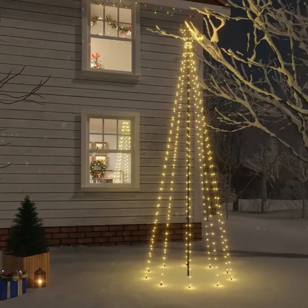 Sapin de Noël avec piquet Blanc chaud 310 LED 300 cm
