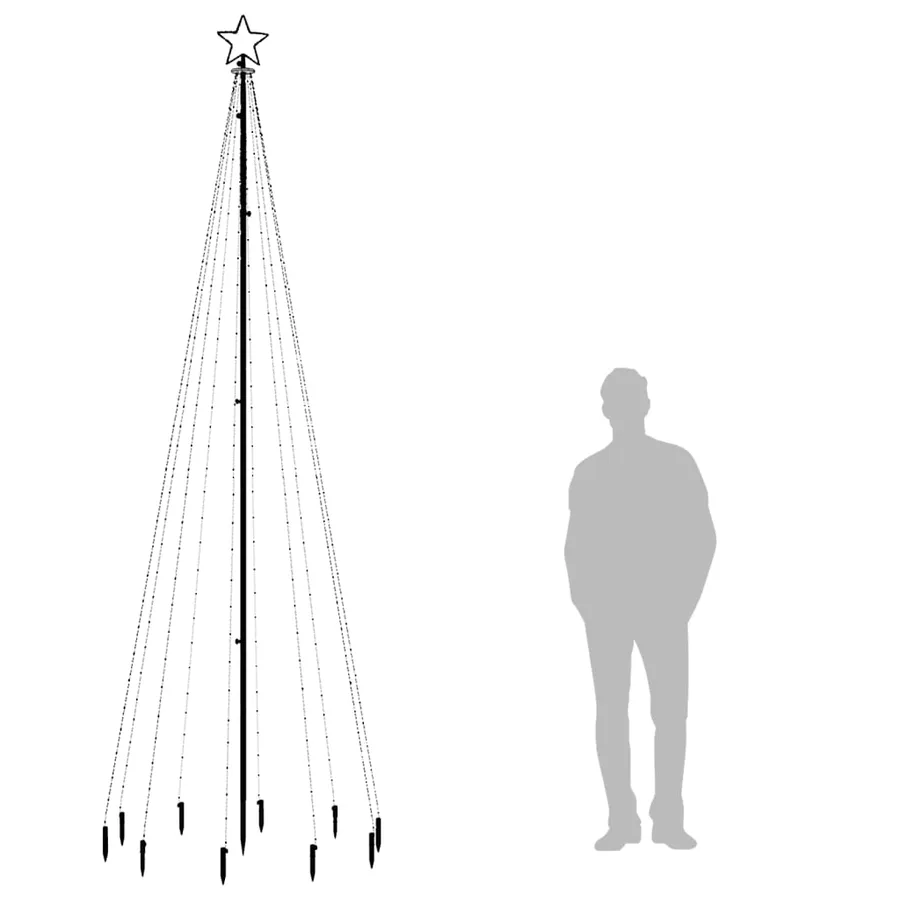 Sapin de Noël avec piquet Blanc chaud 310 LED 300 cm - 9