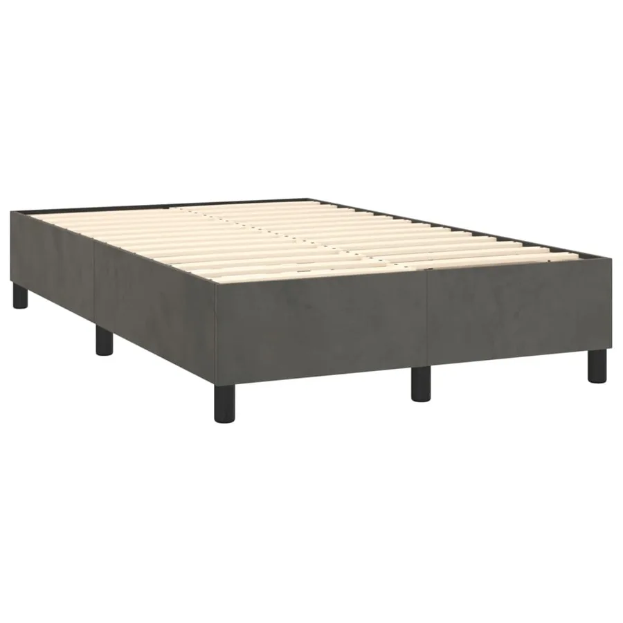 Sommier à lattes de lit et matelas Gris foncé 120x200cm Velours - 4