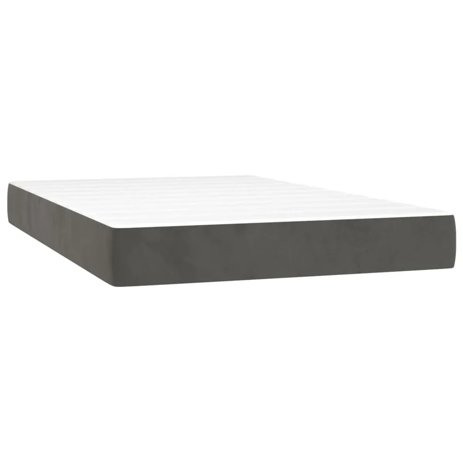 Sommier à lattes de lit et matelas Gris foncé 120x200cm Velours - 5