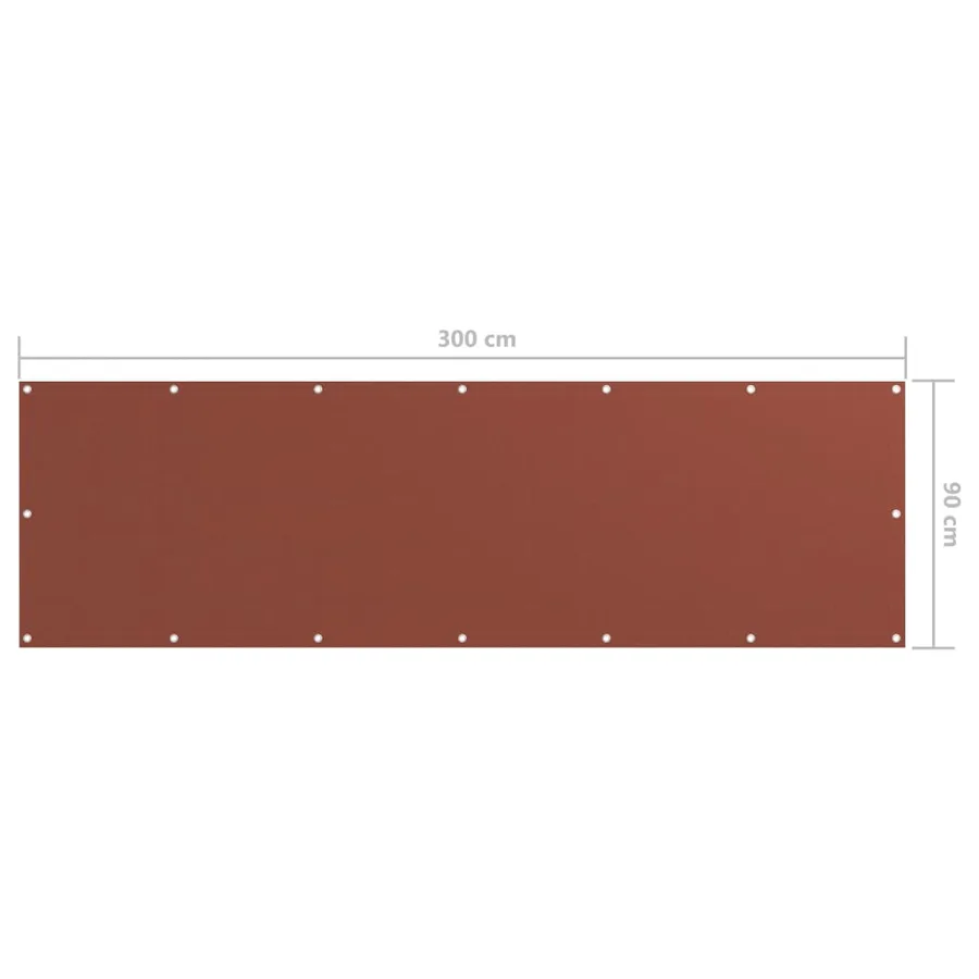 Écran de balcon Terre cuite 90x300 cm Tissu Oxford - 5
