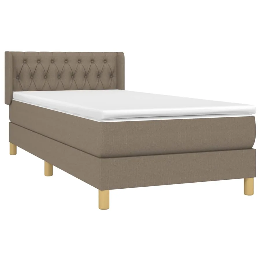 Sommier à lattes de lit avec matelas Taupe 90x190 cm Tissu - 3