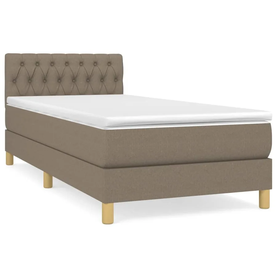 Sommier à lattes de lit avec matelas Taupe 90x190 cm Tissu - 2