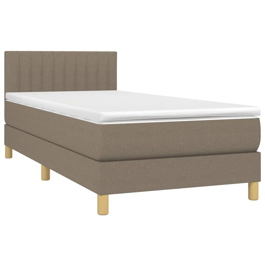 Sommier à lattes de lit avec matelas LED Taupe 90x190 cm Tissu - 4