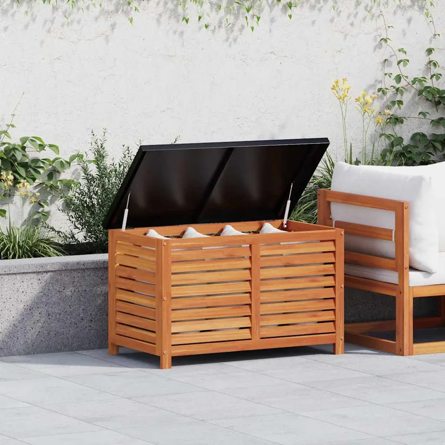Boîte de rangement de jardin 90x48x55 cm bois d'eucalyptus