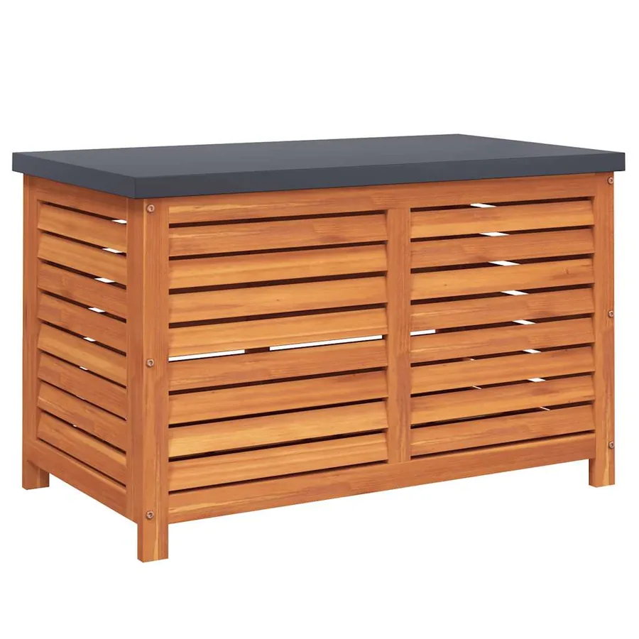 Boîte de rangement de jardin 90x48x55 cm bois d'eucalyptus - 2