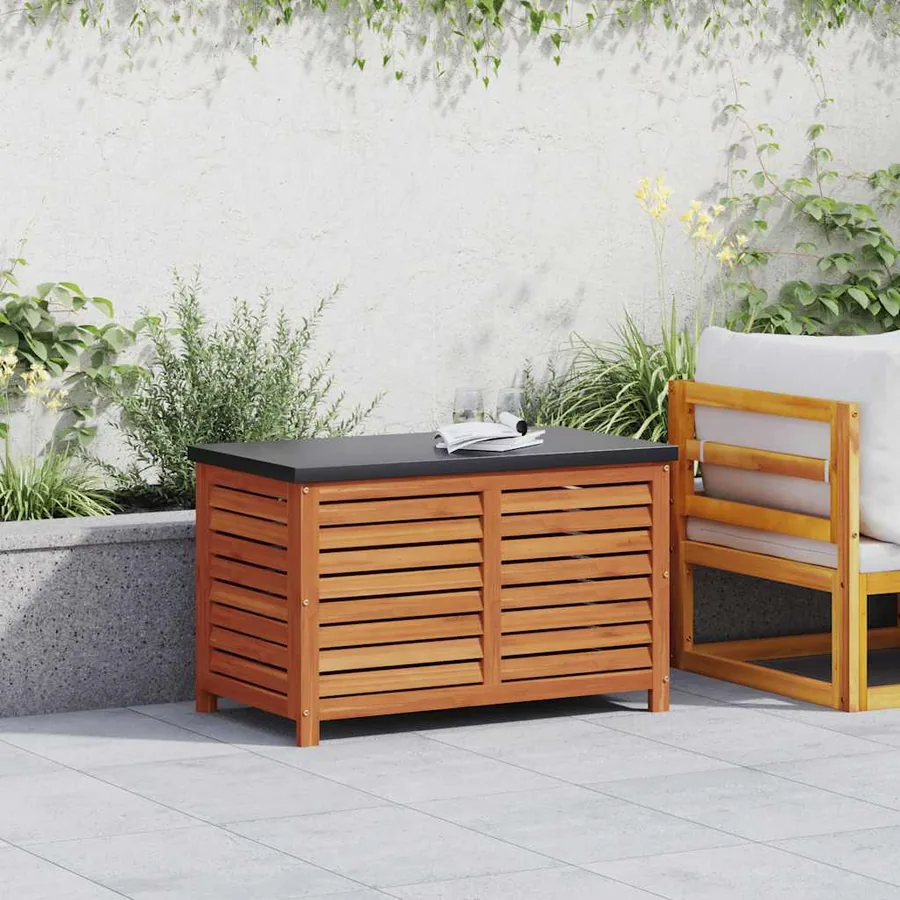 Boîte de rangement de jardin 90x48x55 cm bois d'eucalyptus - 3