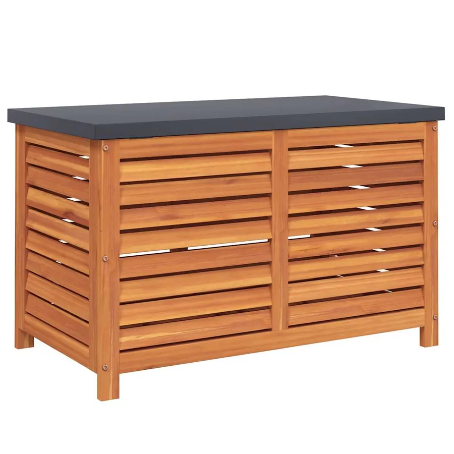 Boîte de rangement de jardin 90x48x55 cm bois d'eucalyptus - 6