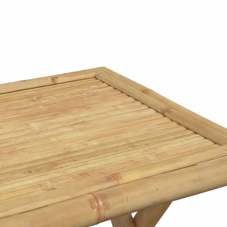 Table de jardin pliable 45x45x45 cm bambou - 7