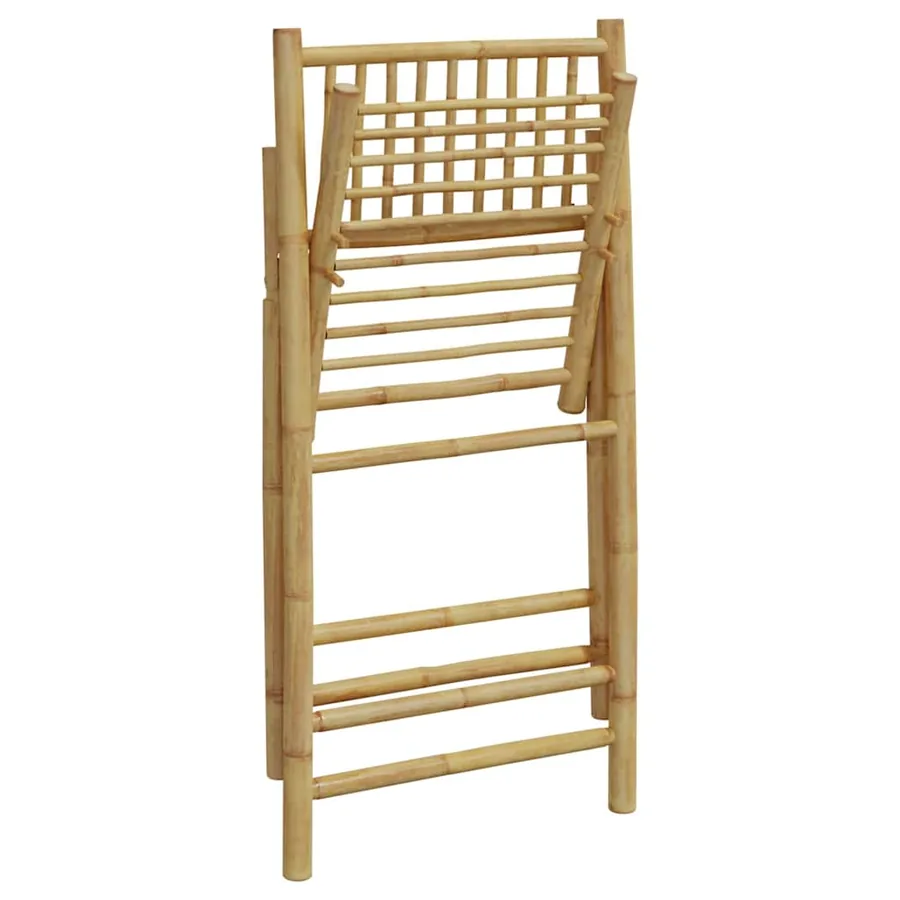 Chaises de bistro pliantes lot de 4 coussins gris foncé bambou - 7