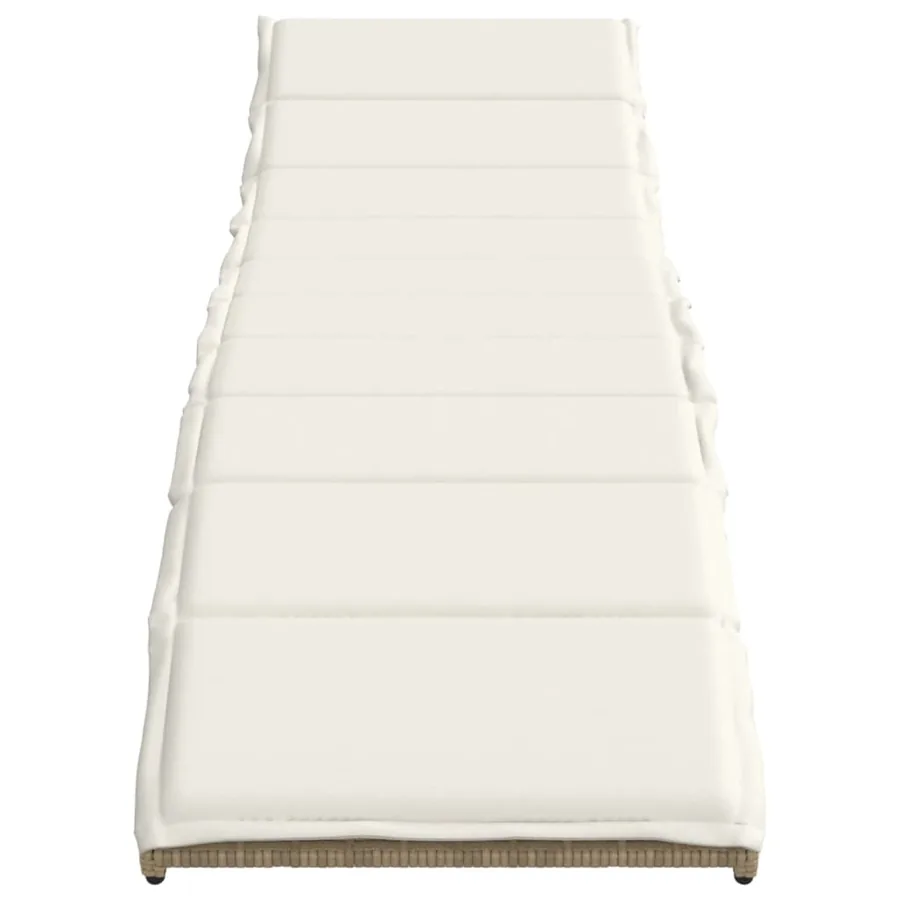 Chaises longues lot de 2 avec coussins beige résine tressée - 4