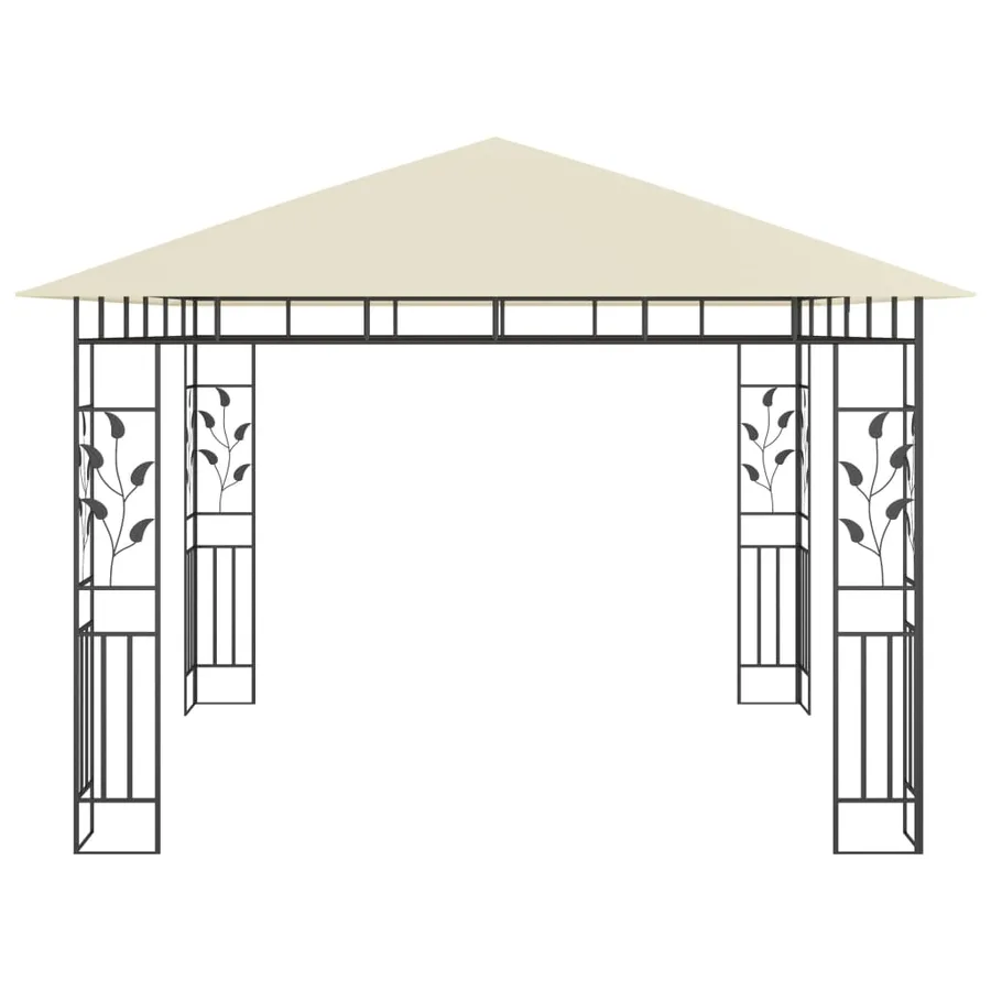 Belvédère avec moustiquaire 3x3x2,73 m Crème 180 g/m² - 3