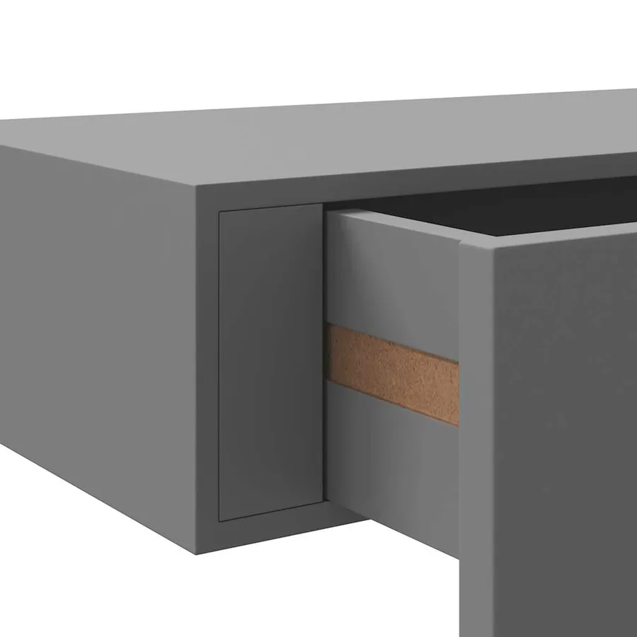 Étagère à tiroir murale gris 40x23,5x10 cm MDF - 10