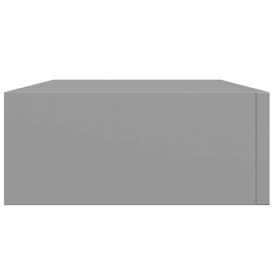 Étagère à tiroir murale gris 40x23,5x10 cm MDF - 7