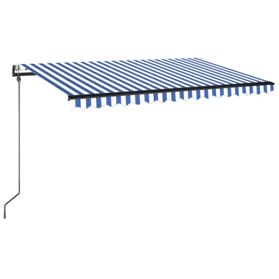 Auvent rétractable automatique 450x350 cm Bleu et blanc - 2
