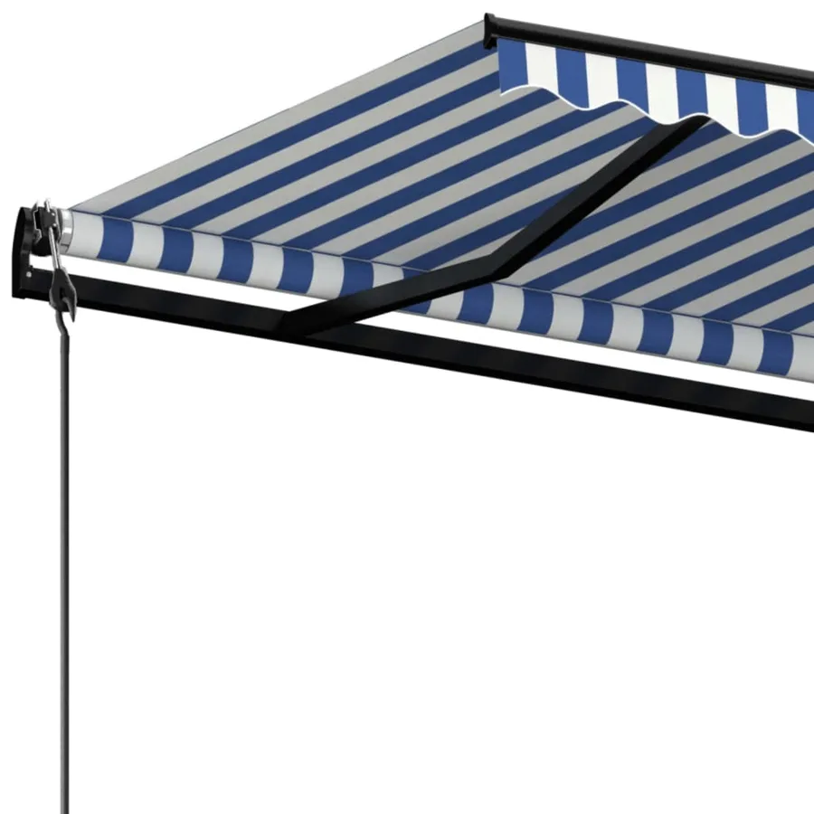 Auvent rétractable automatique 450x350 cm Bleu et blanc - 5