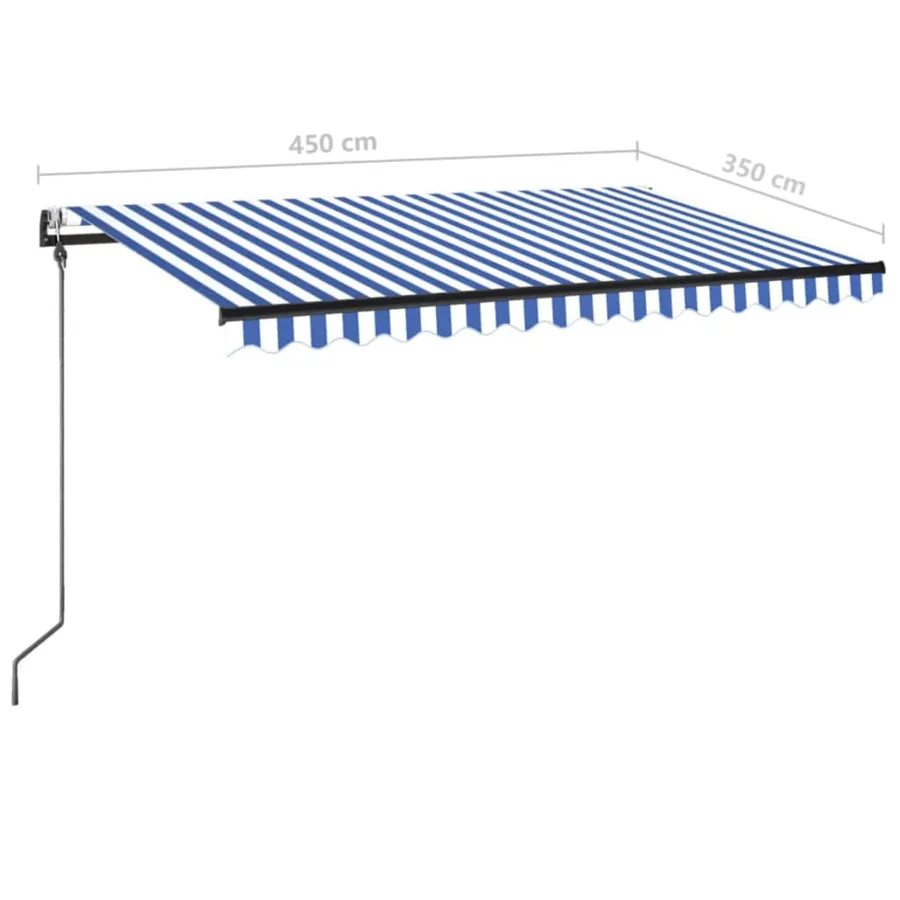 Auvent rétractable automatique 450x350 cm Bleu et blanc - 9