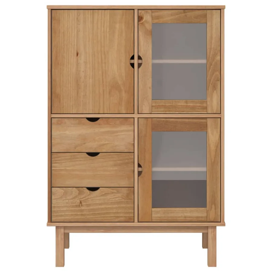 Buffet haut OTTA 85x43x125 cm bois massif de pin - 3