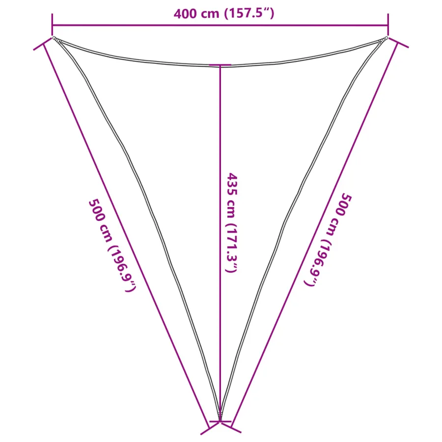 Voile d'ombrage 160 g/m² Anthracite 4x5x5 m PEHD - 10