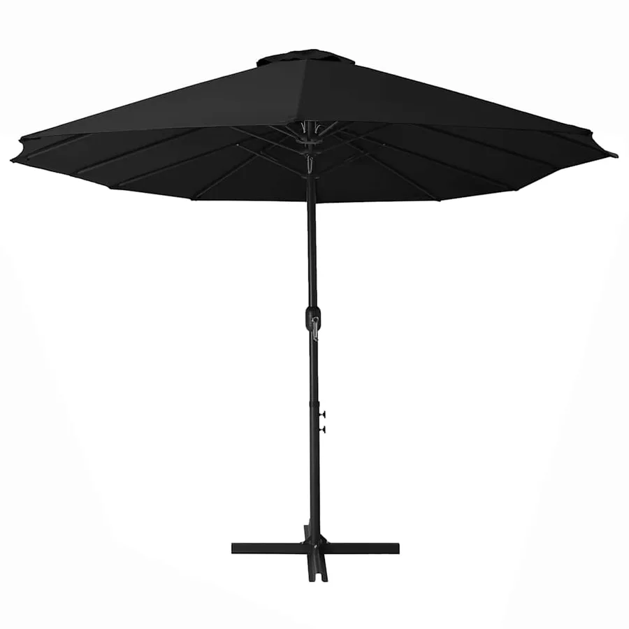 Parasol d'extérieur et poteau en aluminium 460x270 cm Noir - 3