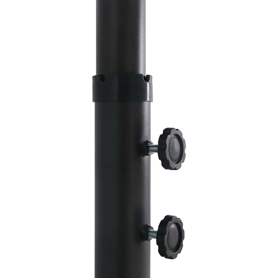 Parasol d'extérieur et poteau en aluminium 460x270 cm Noir - 7
