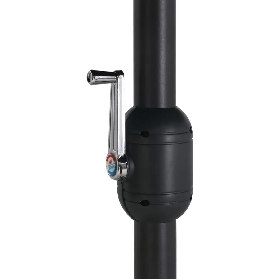 Parasol d'extérieur et poteau en aluminium 460x270 cm Noir - 8